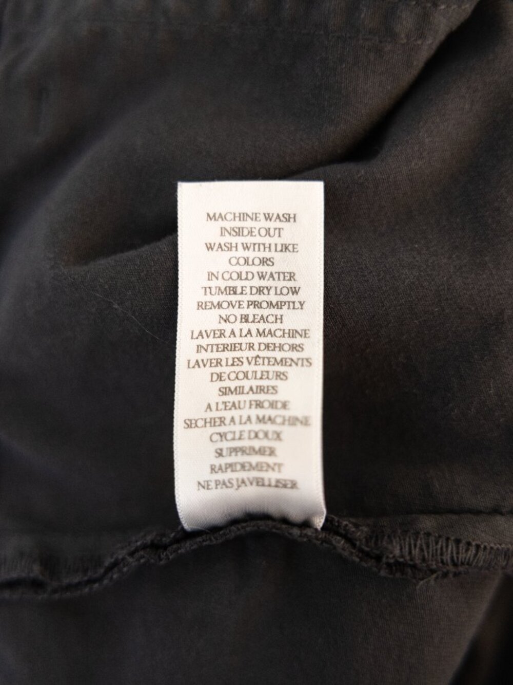 Frank & Eileen Blackrock Italian Peached Twill in Washed Black, size 4 - Picture 12 of 12